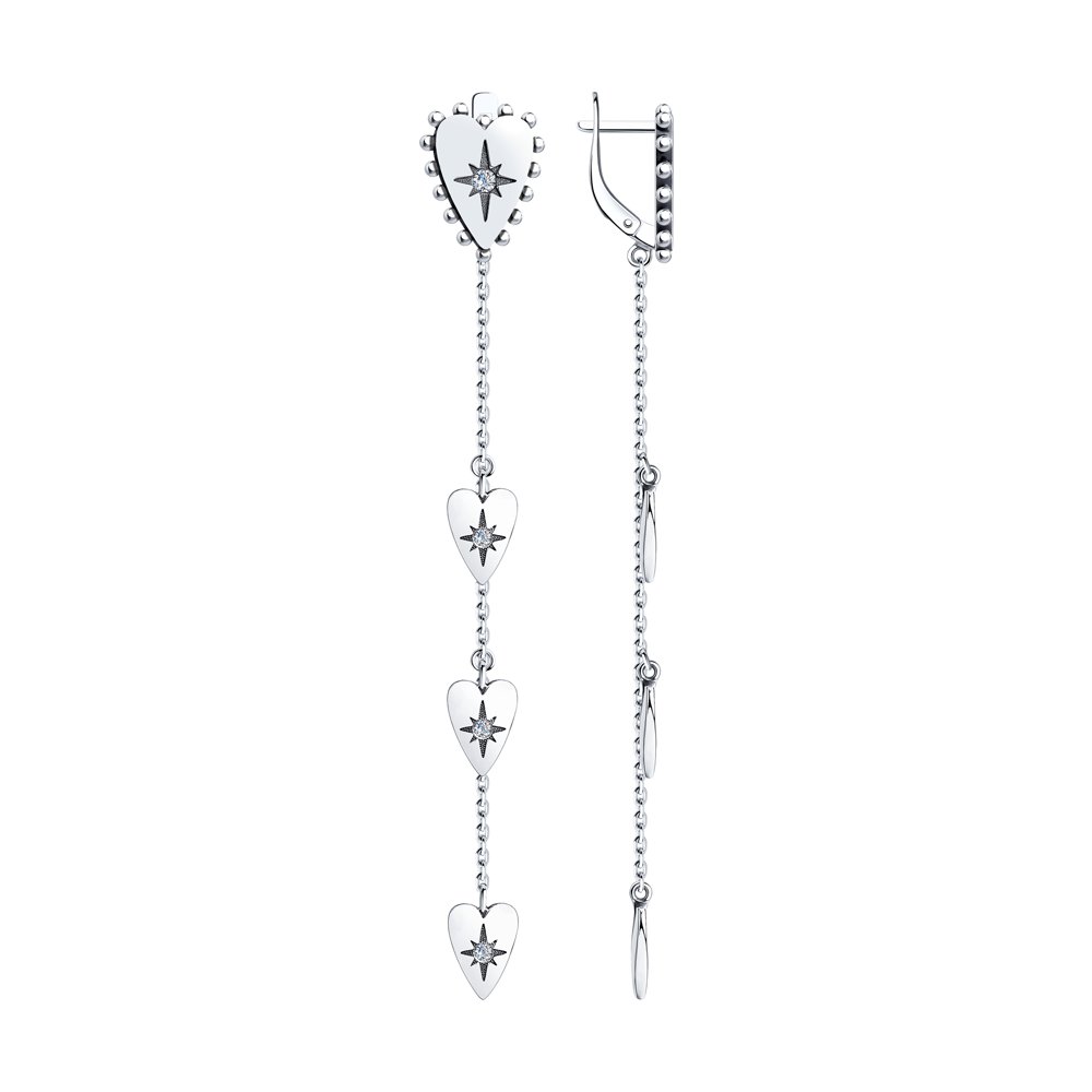 

Серьги женские из серебра SOKOLOV 95020064, фианит, 95020064