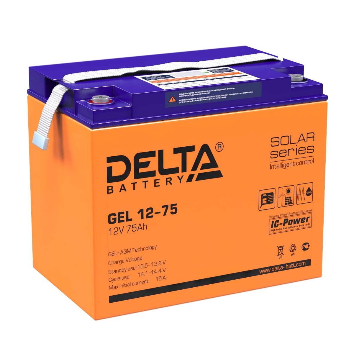 фото Аккумулятор delta gel 12-75