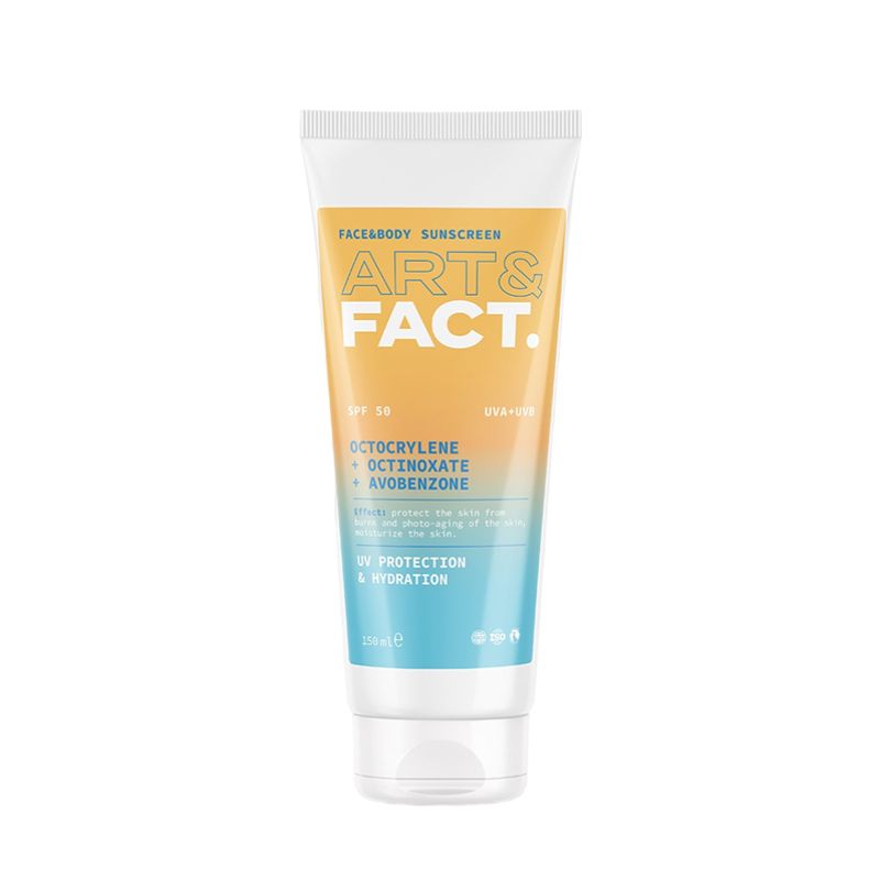 

Крем Art&Fact Face&body Солнцезащитный для Лица и Тела с Химическими Фильтрами SPF 50, 150