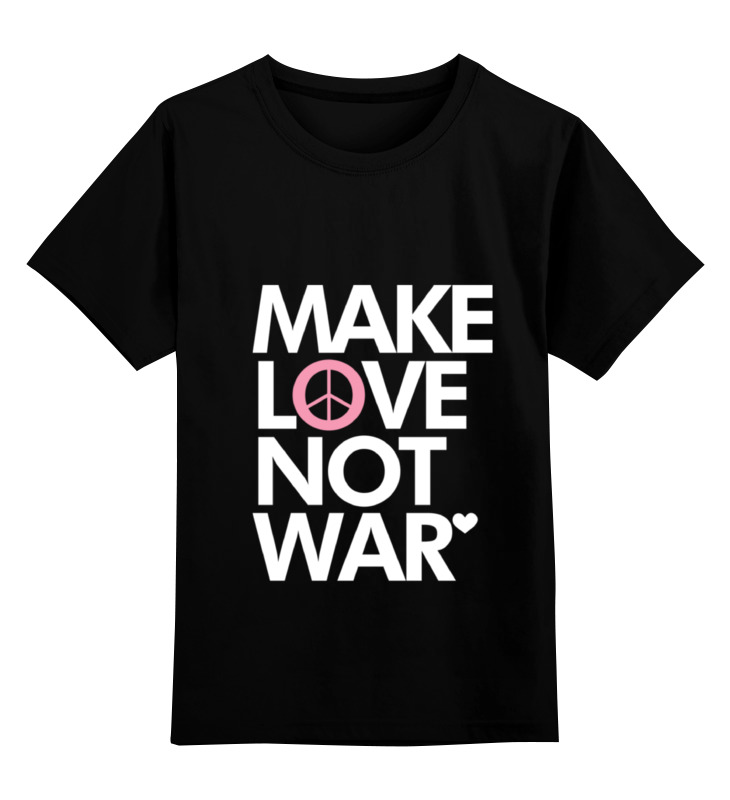 Купить 0000000675041, Детская футболка классическая Printio Make love not war, р. 164,