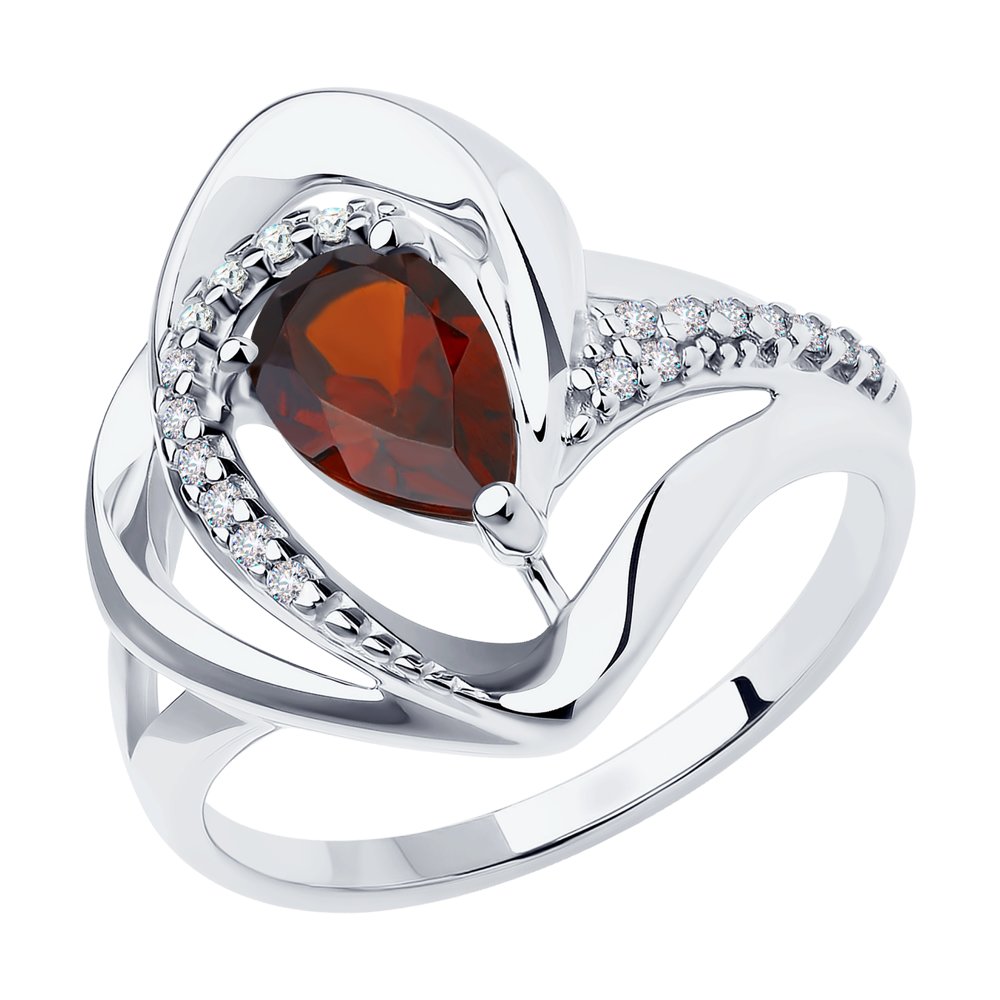 

Кольцо из серебра р. 17,5 Diamant 94-310-00630-2, гранат\фианит, 94-310-00630-2