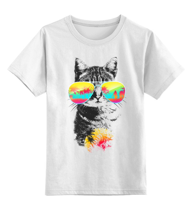 0000000679808, Детская футболка классическая Printio Солнечный кот, р. 140,  - купить со скидкой