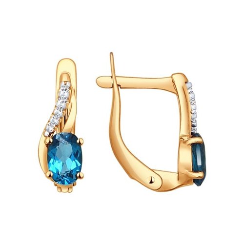 

Серьги женские из золота SOKOLOV 724219, топаз/фианит, 724219
