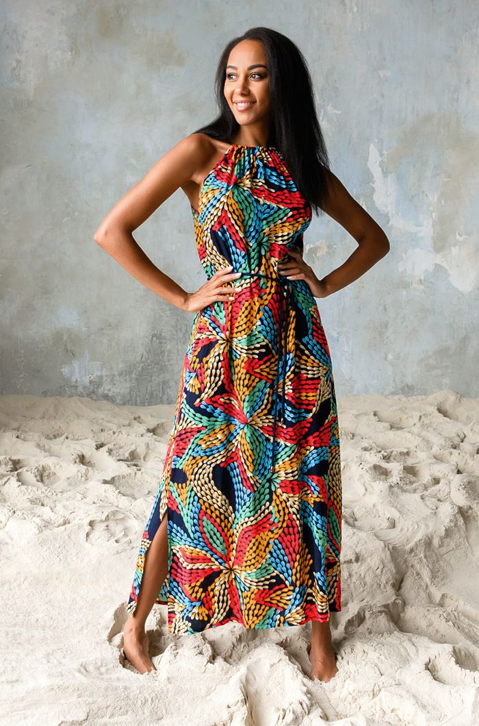 Платье домашнее женское Mia-Mia 16440 Dominica разноцветное S