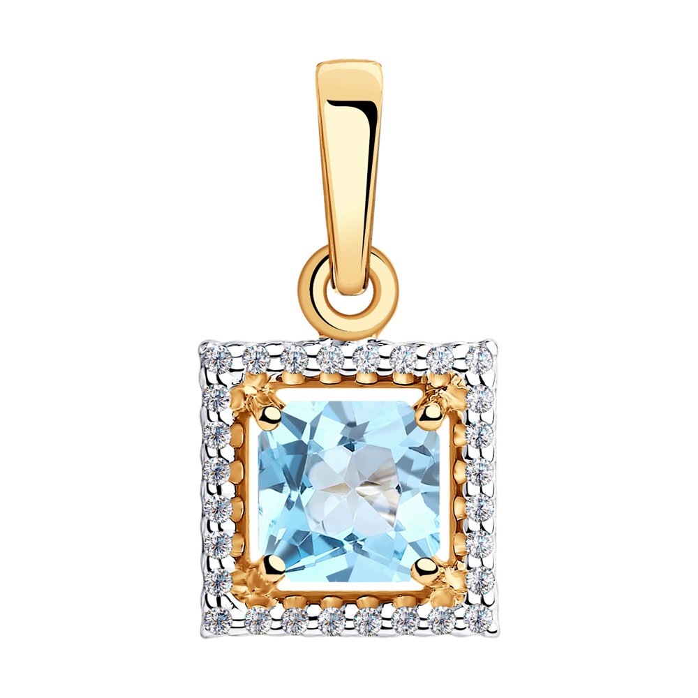 

Кулон из золота Diamant 51-330-00294-1, топаз/фианит, 51-330-00294-1