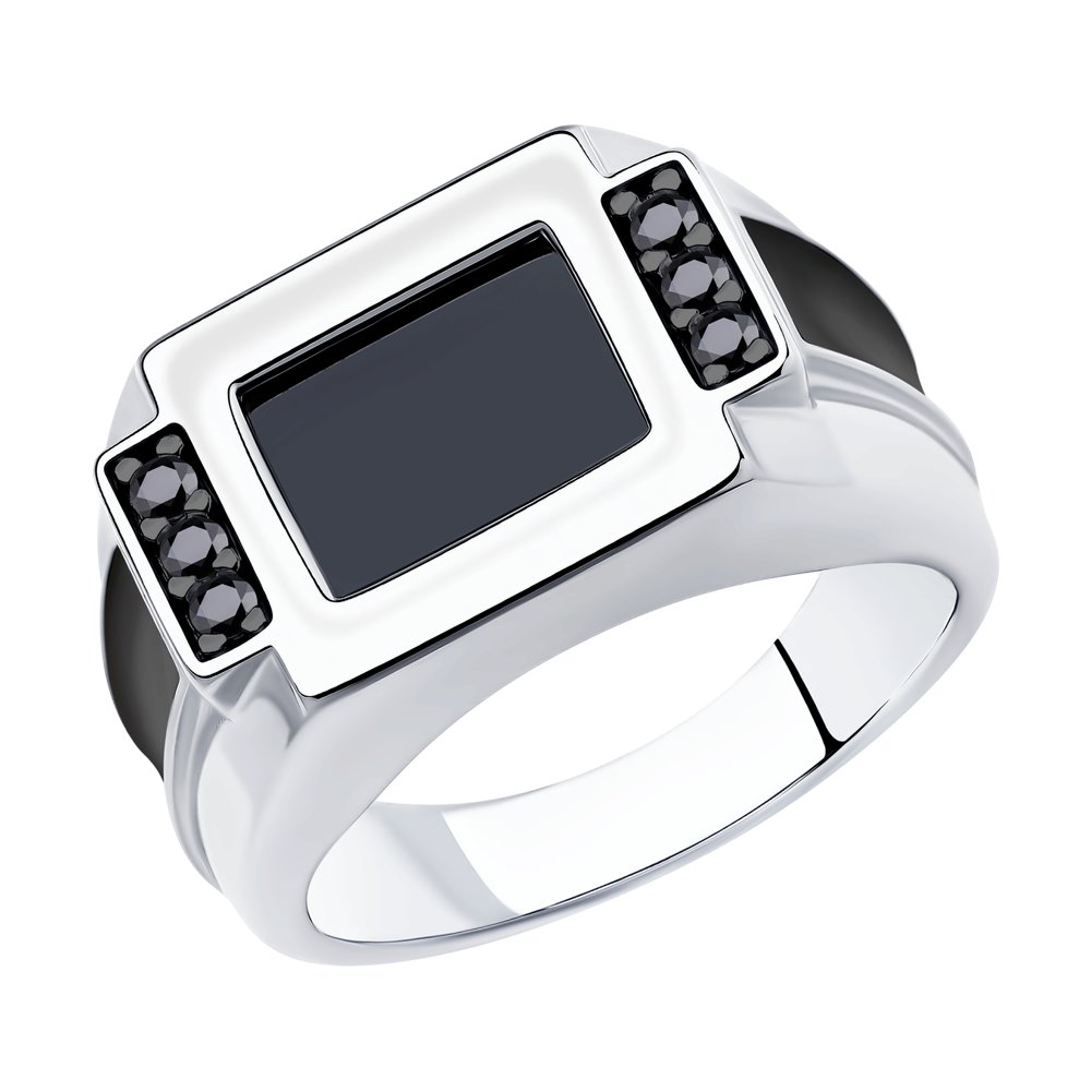 

Кольцо из серебра р.  Diamant 94-112-00488-2, шпинель нано\фианит\эмаль, 94-112-00488-2