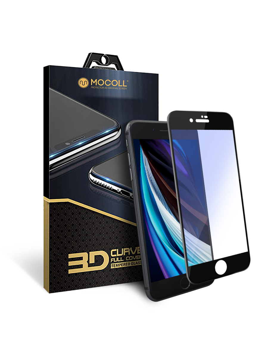 

Защитное стекло MOCOLL 3D для iPhone SE 2020 / 7 / 8 (Black Diamond) Blue Light Cut