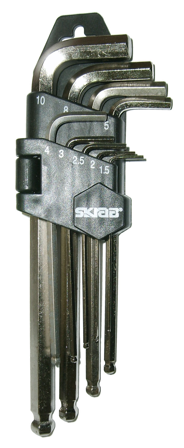 ключи шестигранные skrab Набор шестигранных ключей 1-10 мм 9шт. длинные Skrab 44722