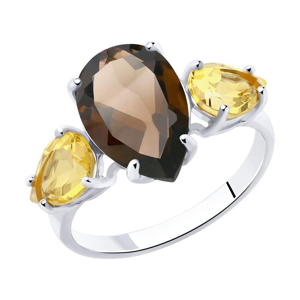 

Кольцо из серебра р. 18 SOKOLOV 92010999, раухтопаз\цитрин, 92010999