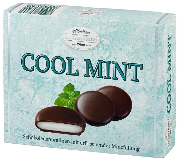 Конфеты Hauswirth  Cool Mint  с мятной начинкой в темном шоколаде 135 г