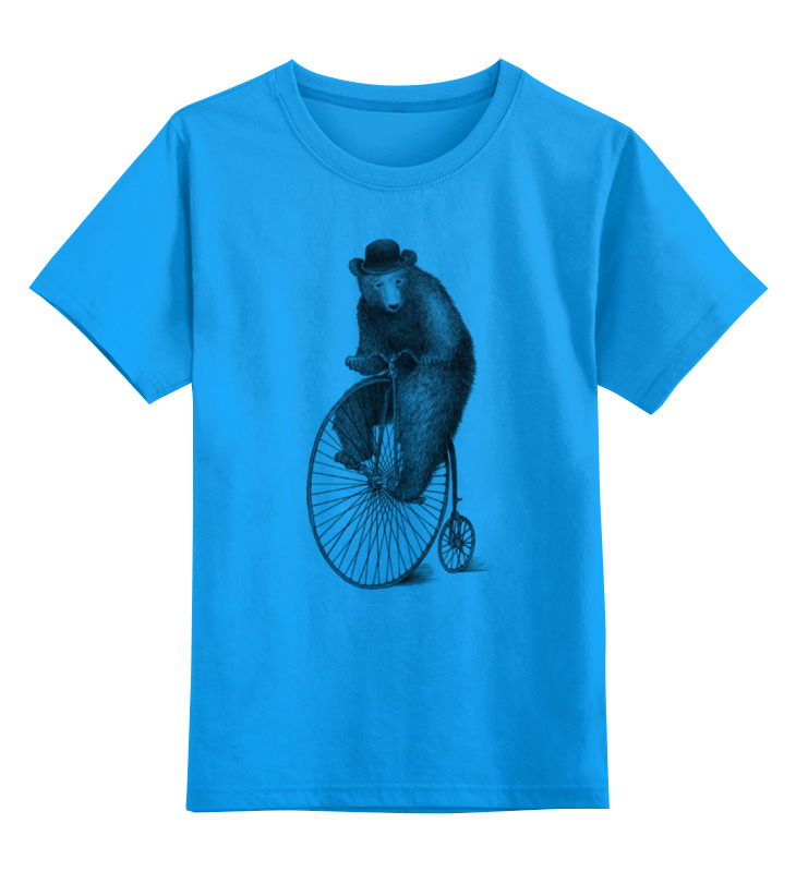 фото Детская футболка классическая printio медведь на велосипеде, р. 116