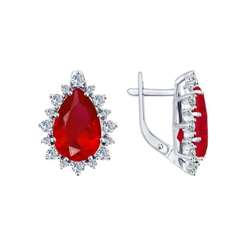 

Серьги женские из серебра SOKOLOV 84020024, корунд/фианит, 84020024