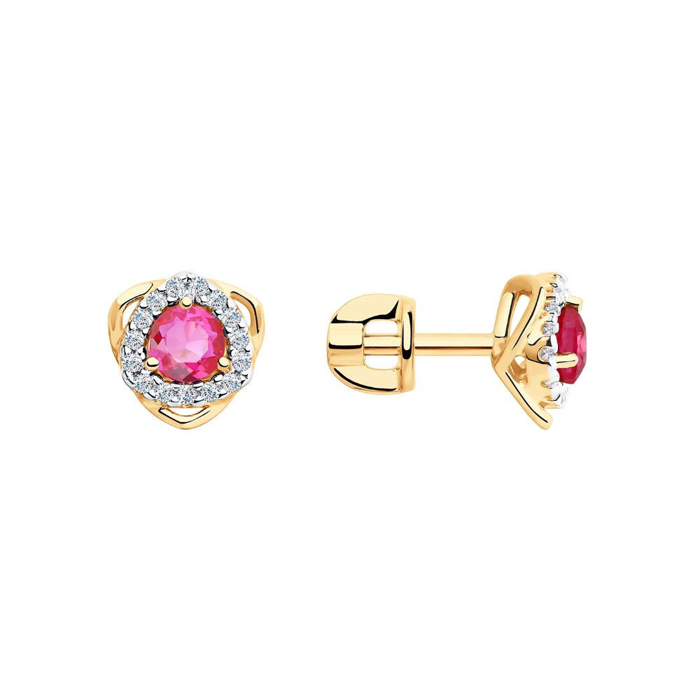 

Серьги женские из золота SOKOLOV 726095, корунд/фианит, 726095