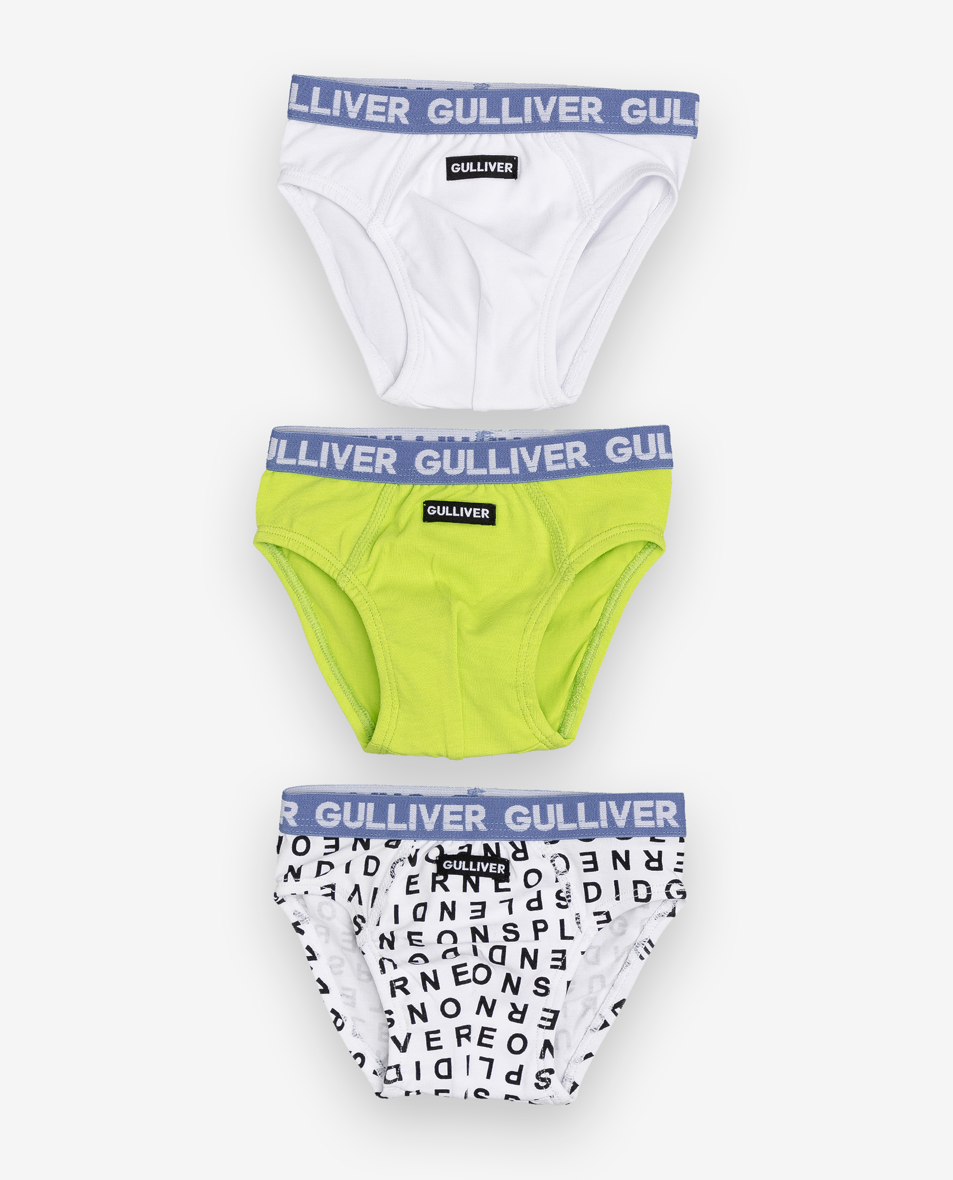 

Комплект трусов 3 шт. Gulliver, цв.белый; зеленый р.74, 12000BBC9601