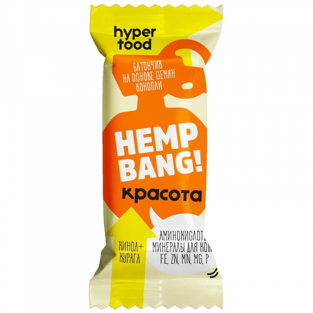 фото Батончик hemp bang "красота", киноа и курага, 30 гр