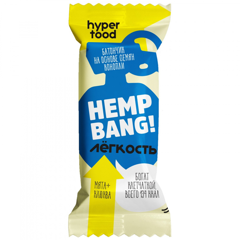 фото Батончик hemp bang "легкость", мята и клюква, 30 гр