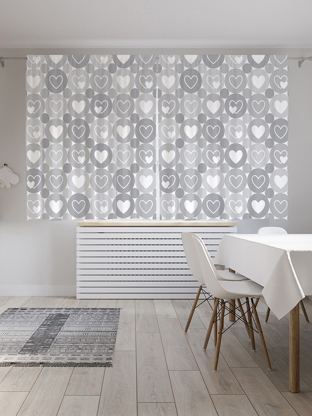 

Шторы под лён «Наполнение сердцами», серия Oxford DeLux, 290х180 см