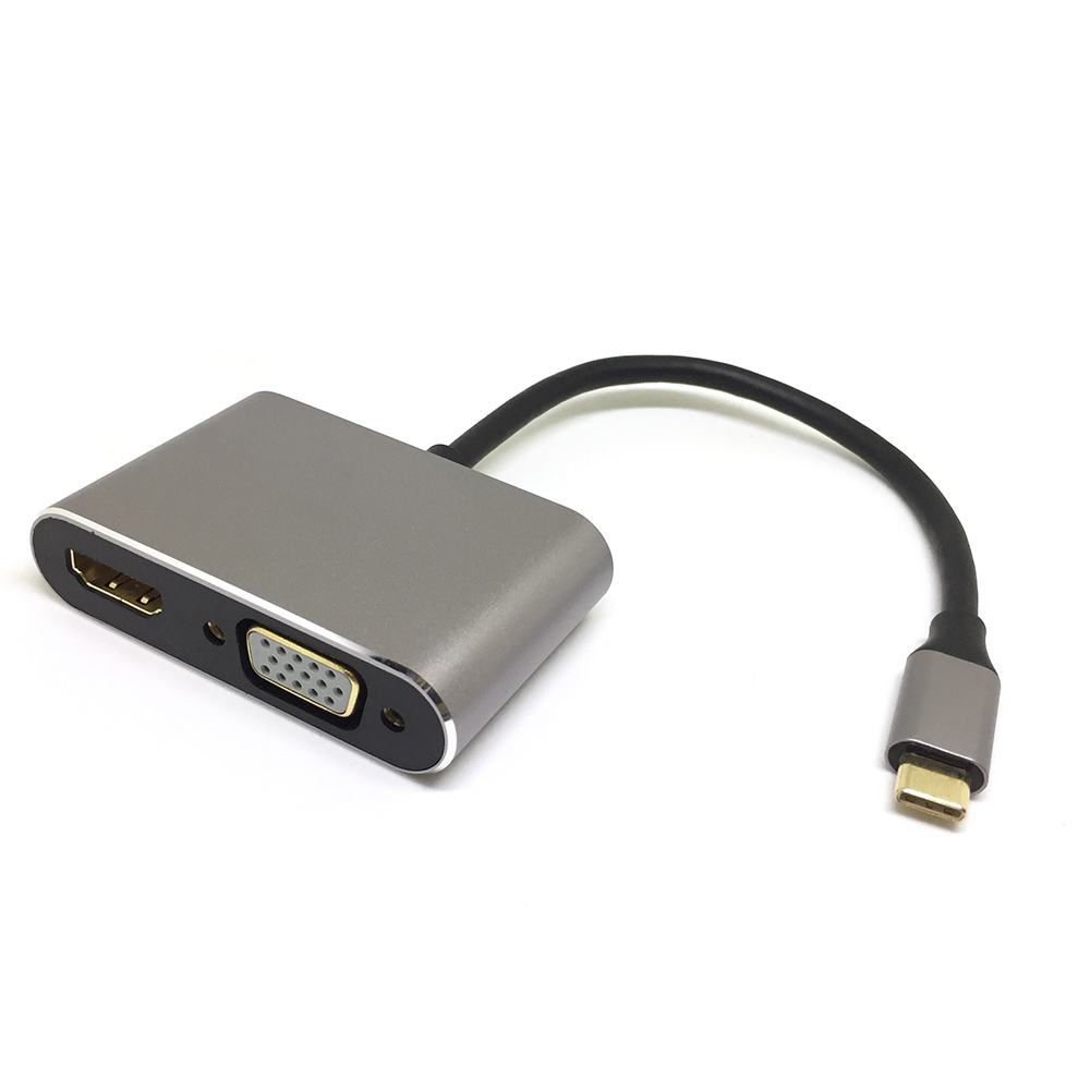Адаптер Espada USB Type-C-HDMI/VGA/USB A/USB Type-C , M-F Black (ETYC3HDVG)