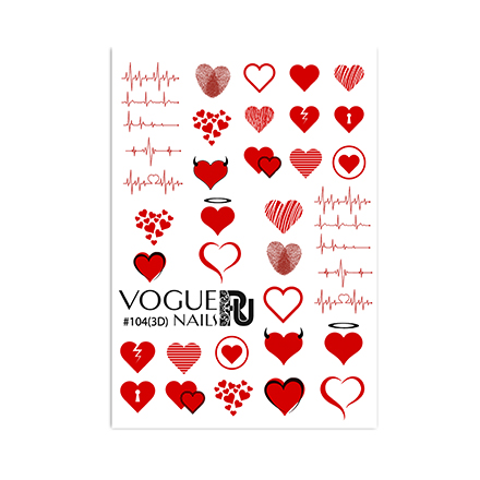 

Слайдер Vogue Nails 3D красный сердечки