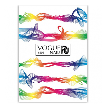 Слайдеры для ногтей Vogue Nails водные наклейки украшения для маникюра, линии, абстракция