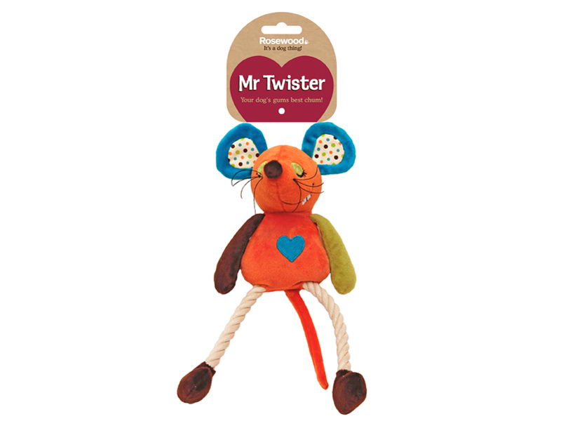 фото Мягкая игрушка для собак rosewood mr twister millie mouse, разноцветная, 32см