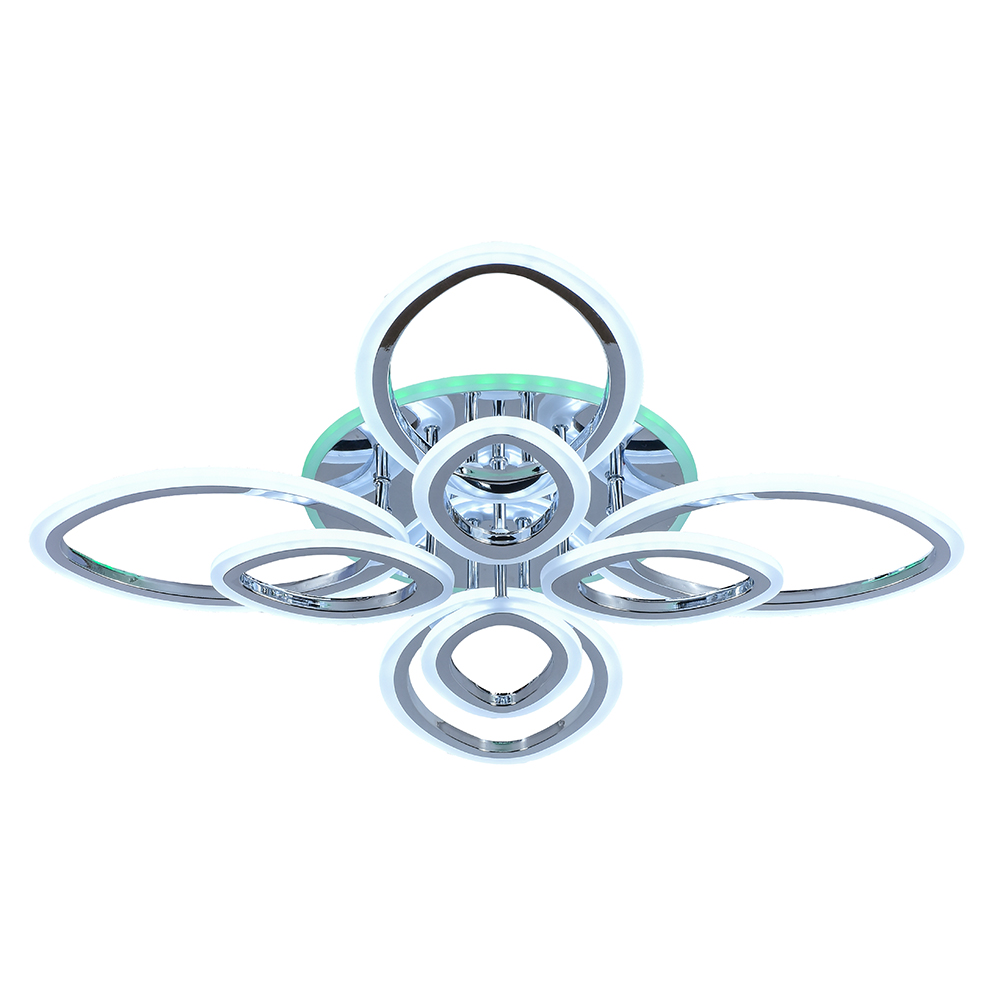 

Светодиодная люстра 8055/4+4 CHR 168W+8W RGB
