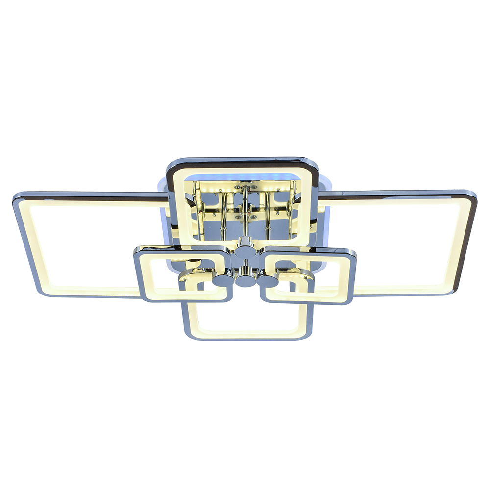 

Потолочная светодиодная люстра Profit Light 8083/6 CHR 200W+10W диммируемая с ПДУ