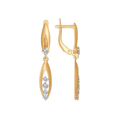 

Серьги женские из золота SOKOLOV 026664, фианит, 026664