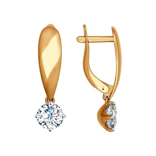 

Серьги из желтого золота SOKOLOV 027001, фианит, 027001