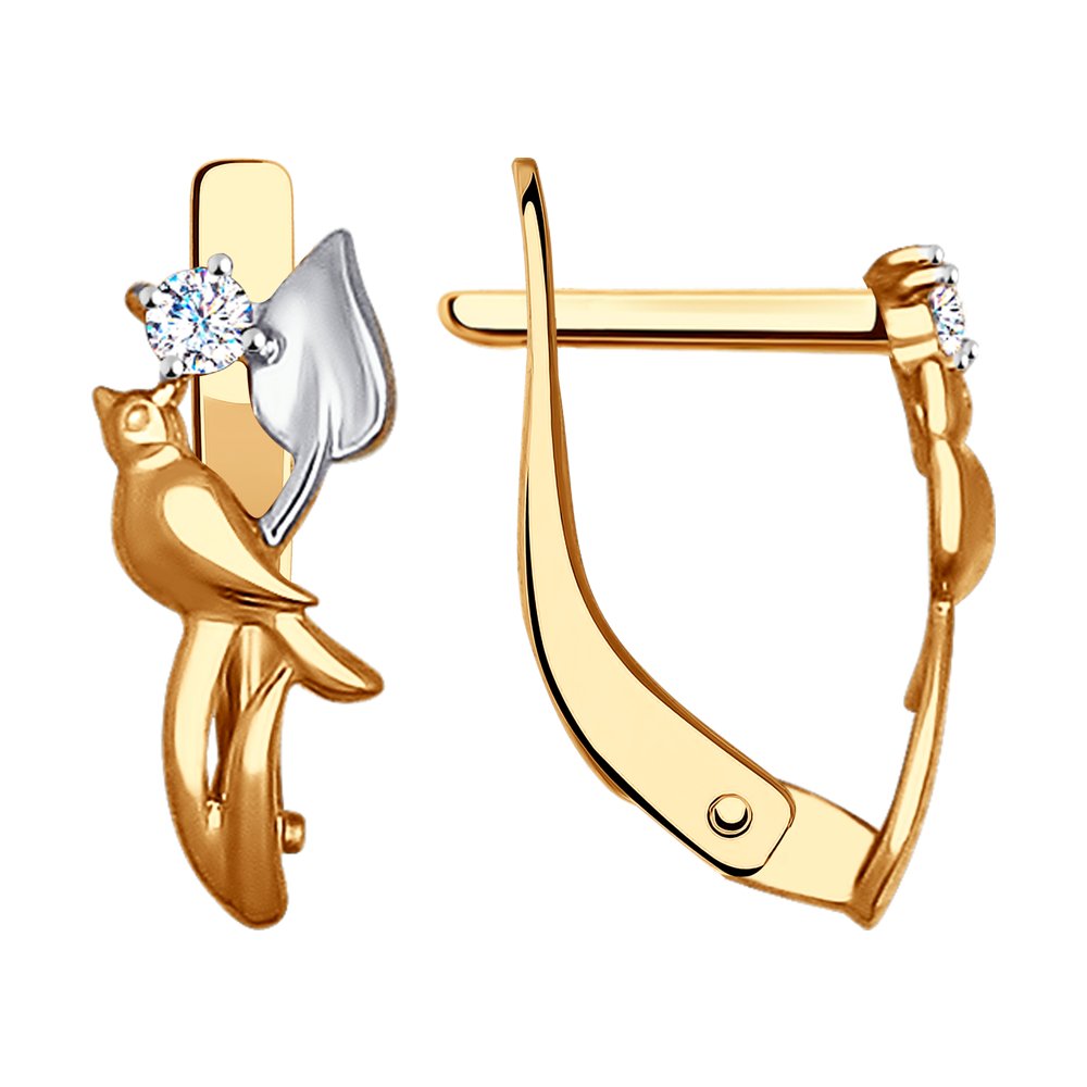 

Серьги женские из золота SOKOLOV 027335, фианит, 027335