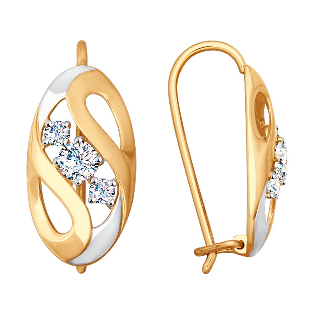 

Серьги женские из золота SOKOLOV 028070, фианит, 028070