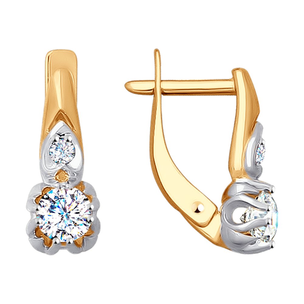 

Серьги женские из золота SOKOLOV 028128, фианит, 028128