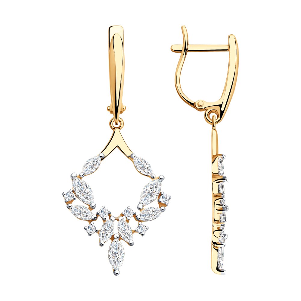 

Серьги женские из золота SOKOLOV 028193, фианит, 028193