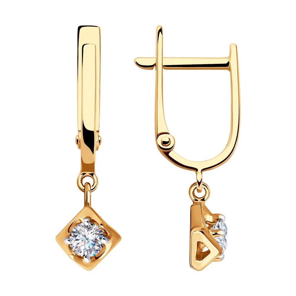 

Серьги женские из золота SOKOLOV 028581, фианит, 028581