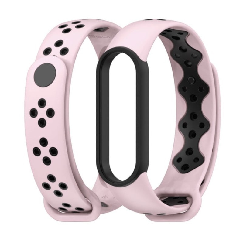 

Ремешок Mijobs для Xiaomi Mi Band 5, двухцветный с перфорацией (Pink/Black)
