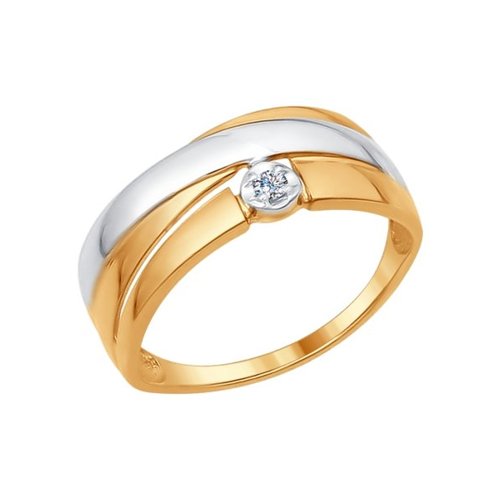 

Кольцо из желтого золота р. 17,5 SOKOLOV Diamonds 1011546, бриллиант, 1011546