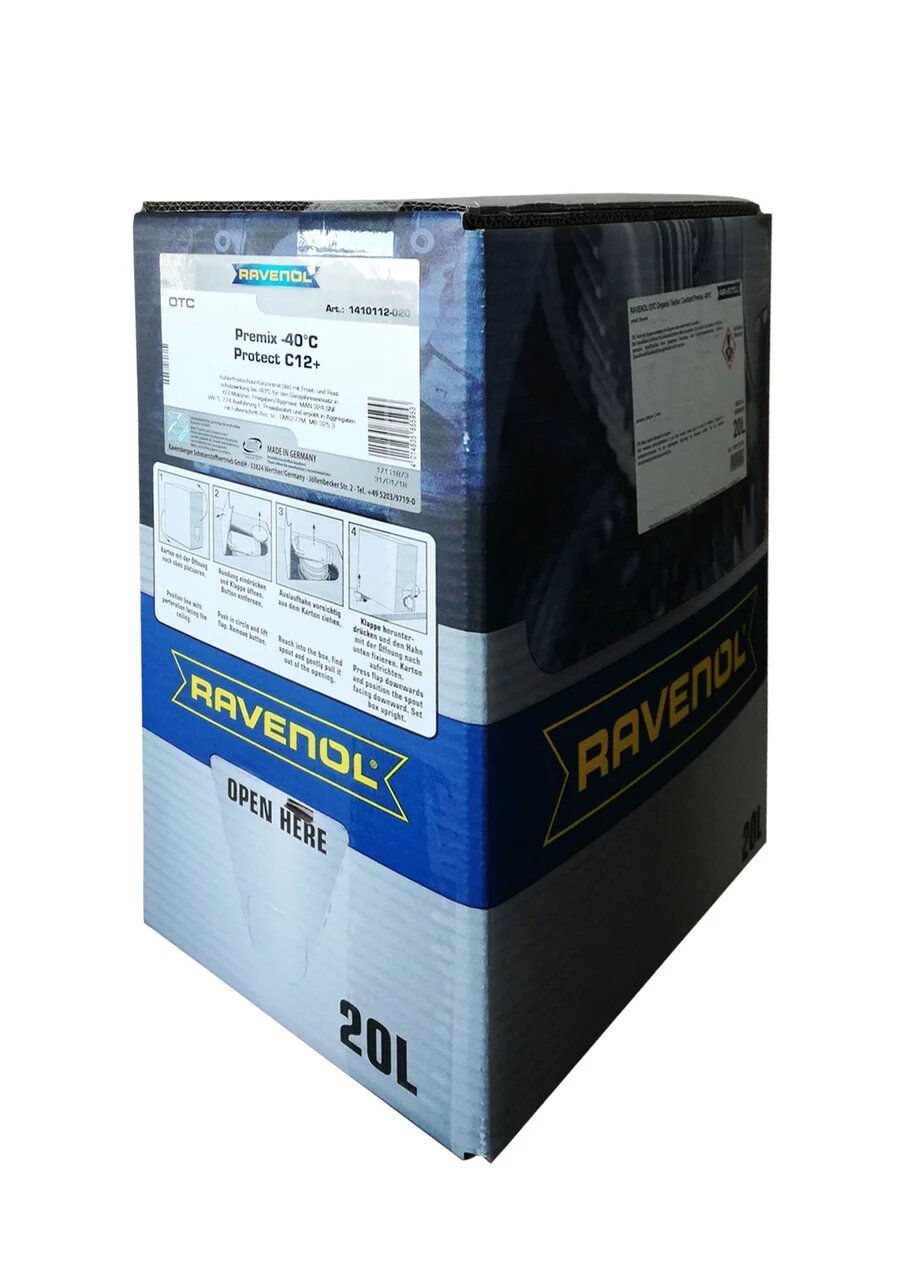 Антифриз RAVENOL OTC Organic Techn.Coolant Premix -40C (20л) ecobox готовый