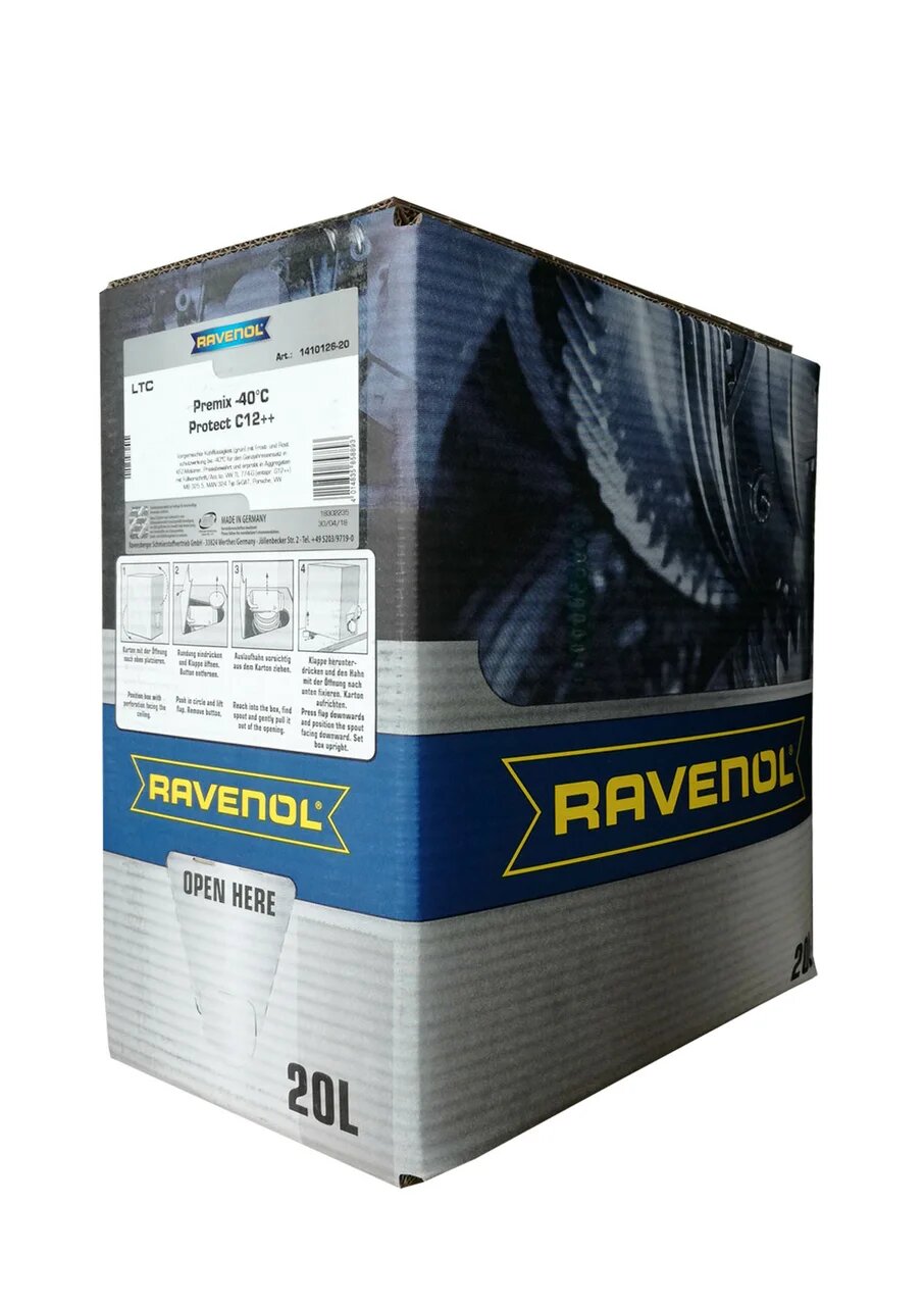 фото Антифриз ravenol ltc lobrid technology coolant premix -40° c12++ (20 л) ecobox готовый