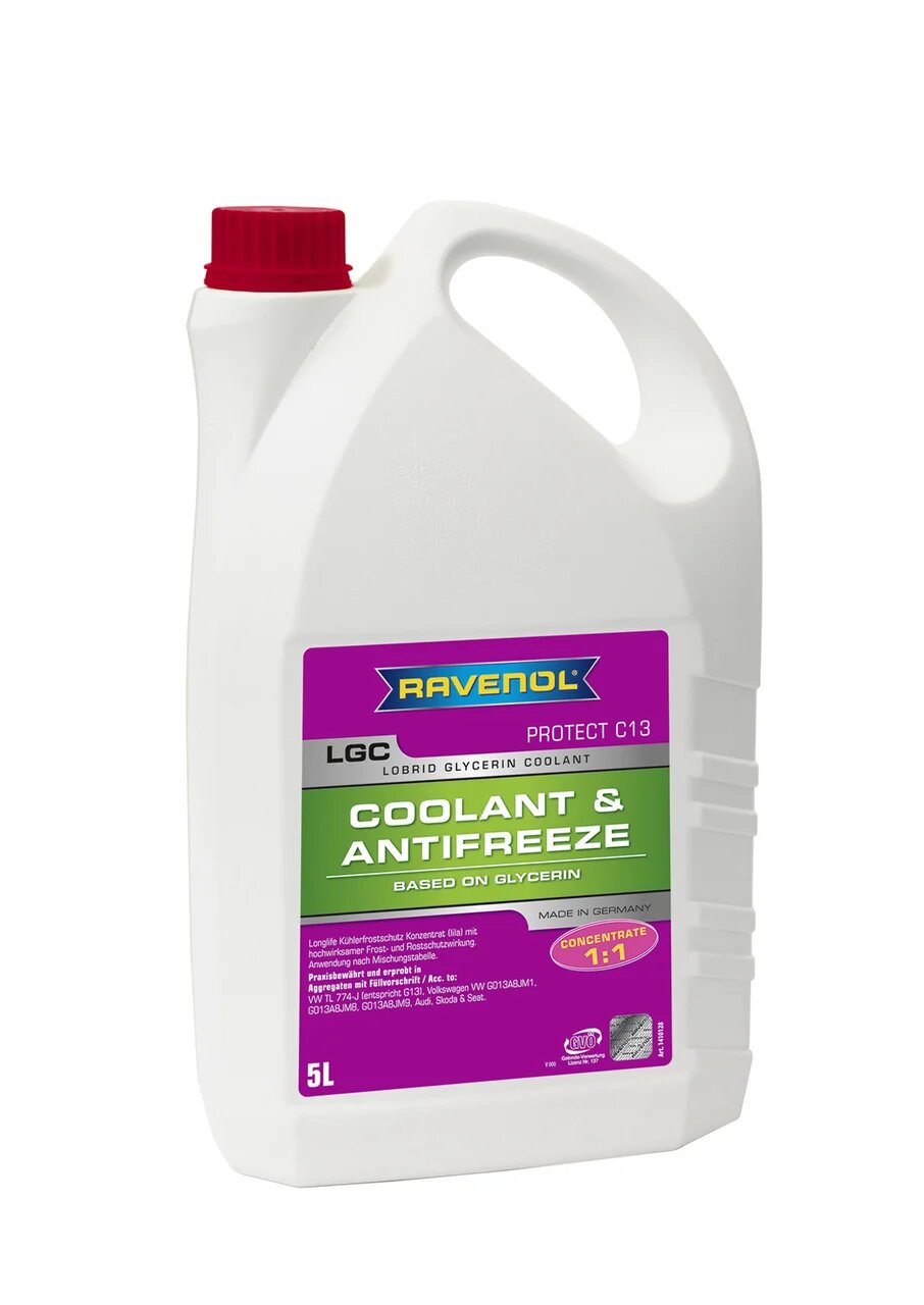 фото Антифриз ravenol lgc lobrid glycerin coolant concentrate (5л) концентрат лила