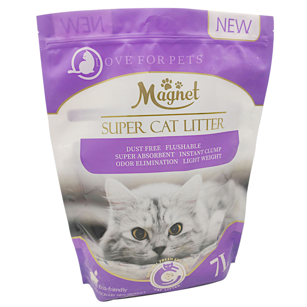 фото Впитывающий наполнитель для кошек magnet super cat litter соевый, лаванда, 2.6 кг, 7 л