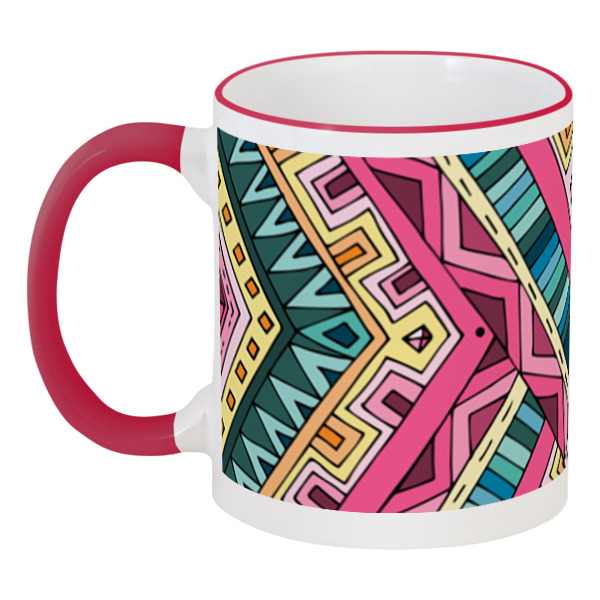 

Кружка Printio с цветной ручкой и ободком Орнамент