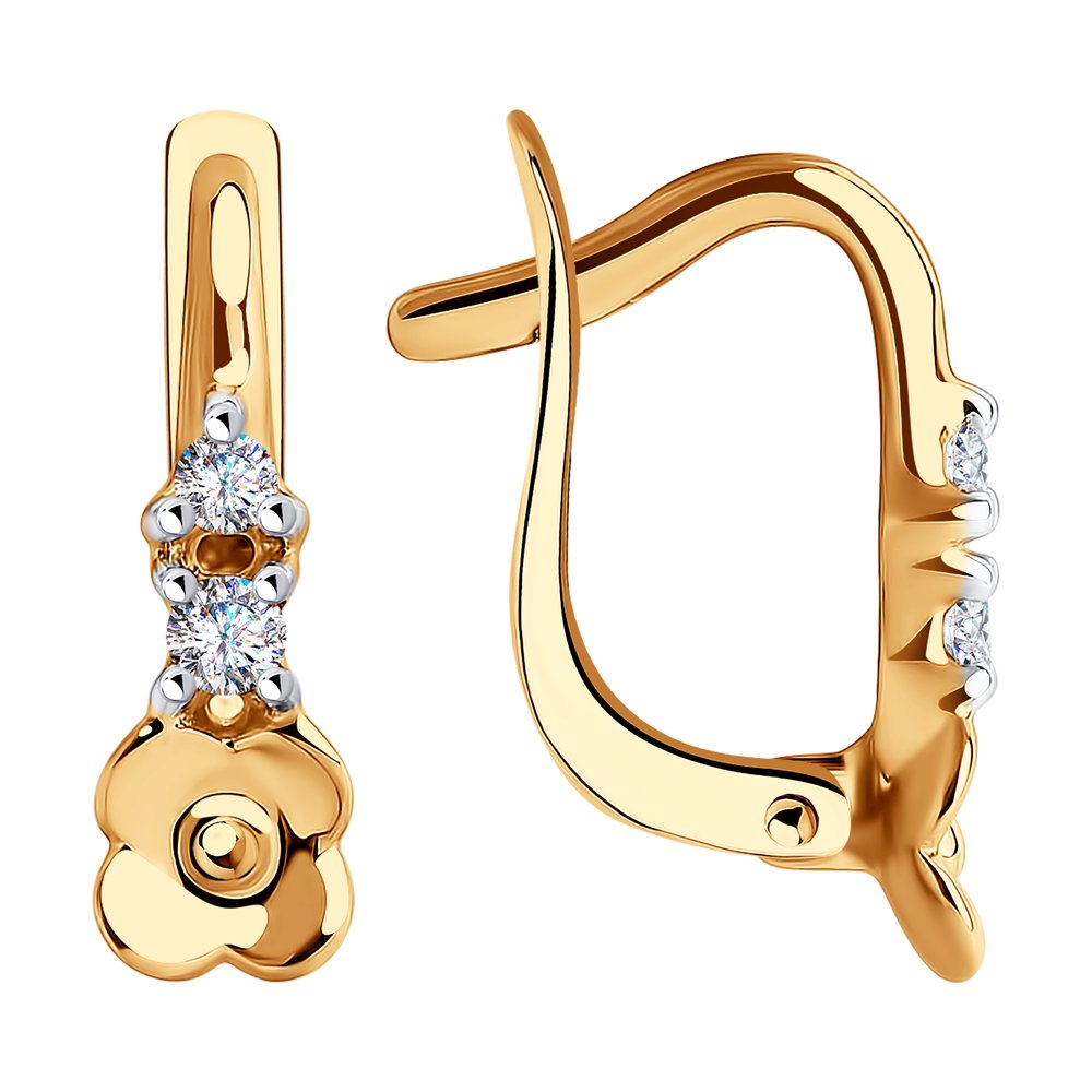 

Серьги женские из золота SOKOLOV 029193, фианит, 029193