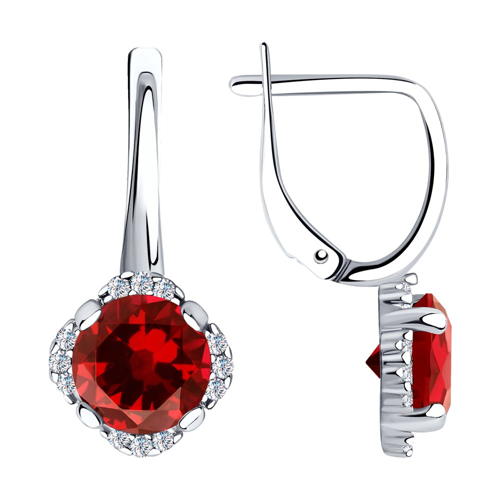 

Серьги женские из серебра Diamant 94-320-00473-2, корунд/фианит, 94-320-00473-2