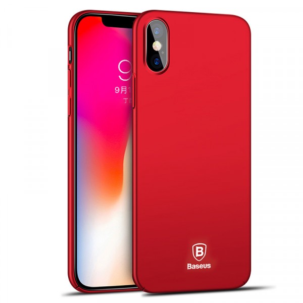 фото Пластиковая накладка baseus thin case (one color) для apple iphone x (5.8") red