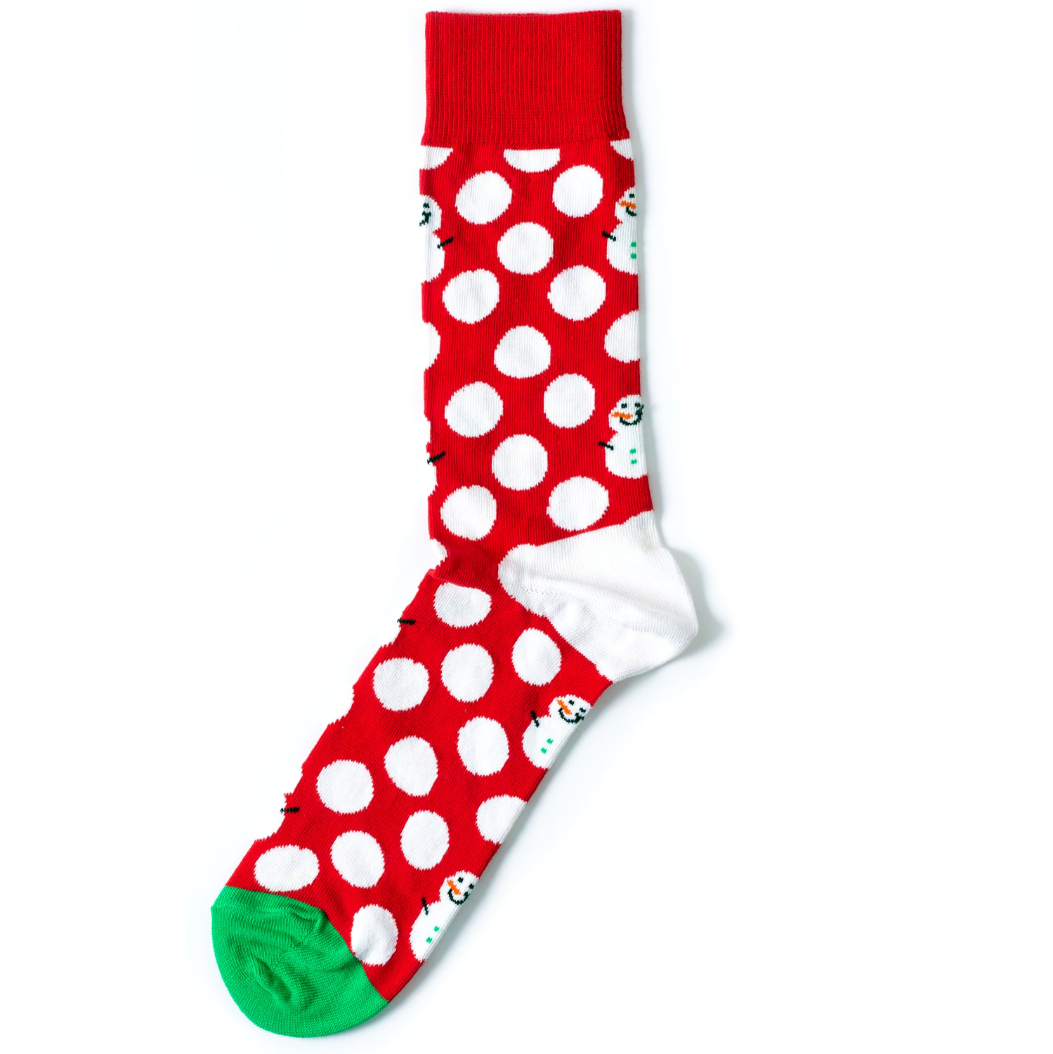 фото Носки унисекс happy socks big dot snowman красные 41-46