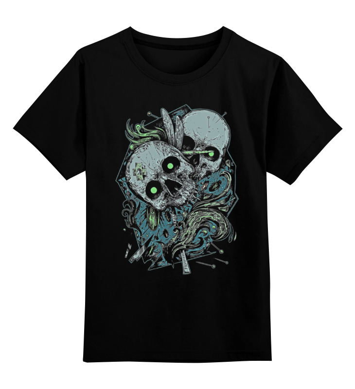 

Детская футболка классическая Printio Skull art, р. 164, Черный, 0000000683597