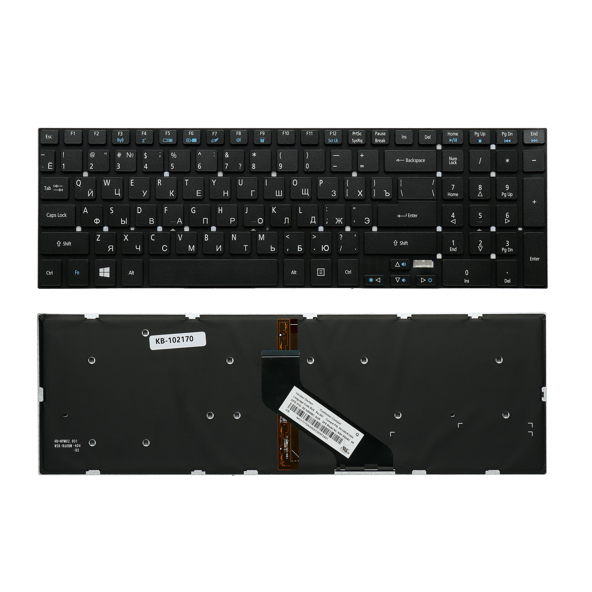 

Клавиатура TopON для ноутбука Acer Aspire V3, V3-551, V3-771, 5830T, 5755G Series