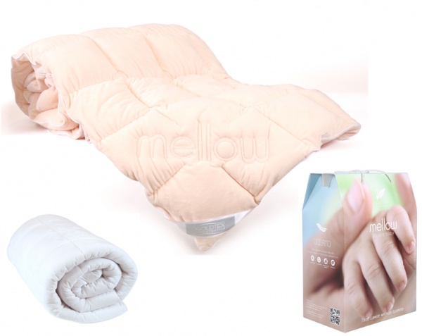 фото Одеяло "лебяжий пух."delikate touch mellow", 200х220, чехол mikrofine белый "goldtex"