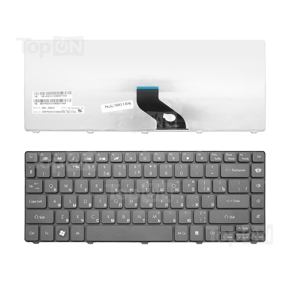

Клавиатура TopON для ноутбука Packard Bell EasyNote NM85, NM87, NX86-JN, NX86-JO Series