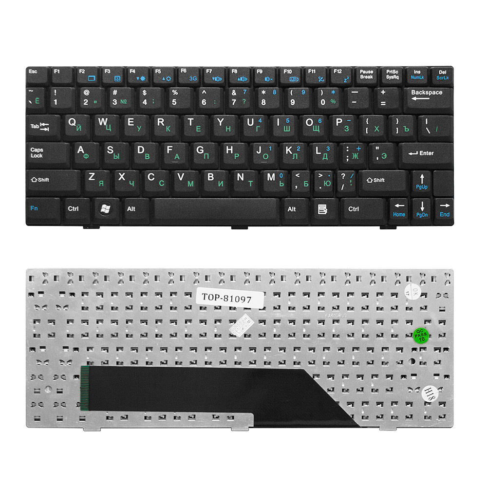 Клавиатура TopON для ноутбука MSI Wind U90, U100, U110, Clevo M1000, DNS 0119849 Series
